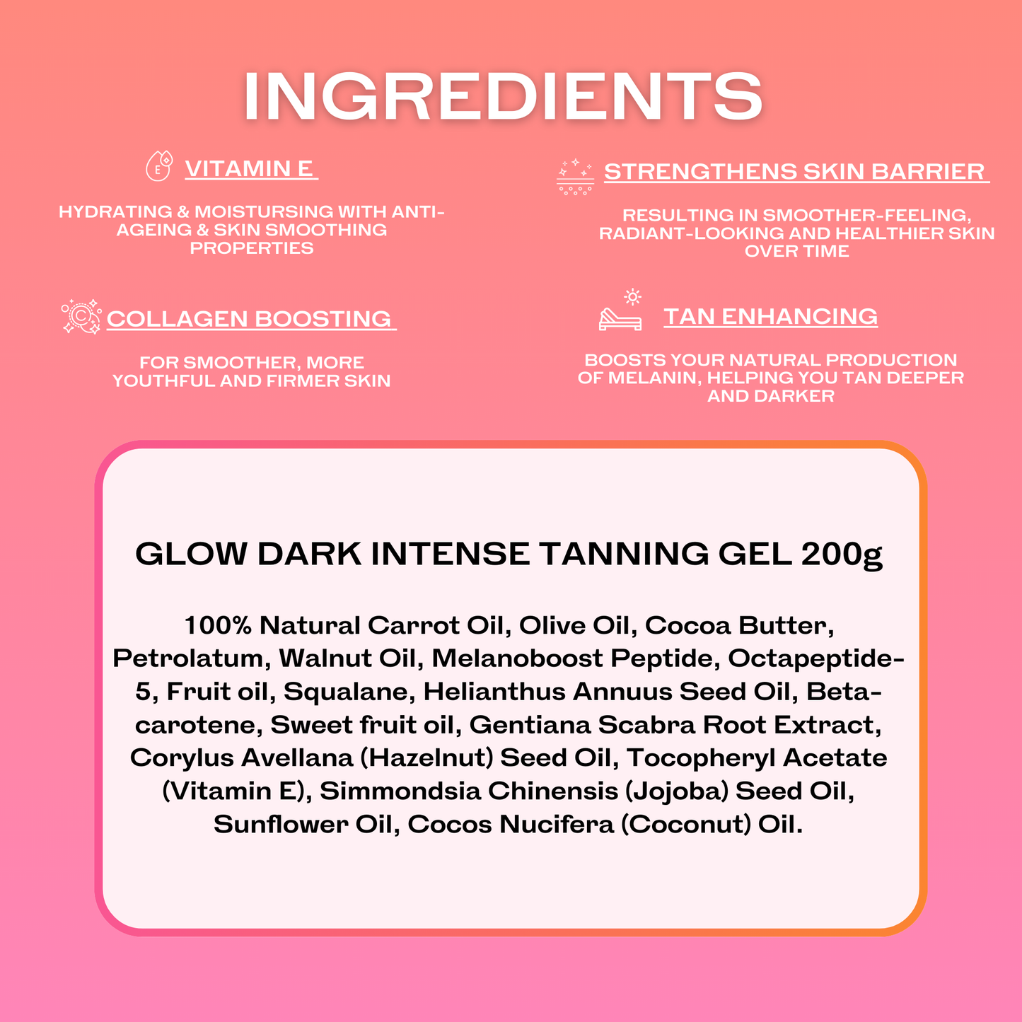 GLOW DARK INTENSE TANNING GEL